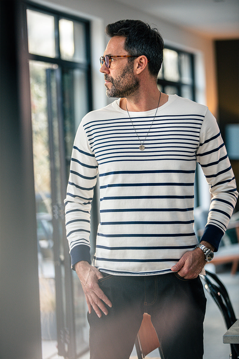the Breton sweater, French striped sweater history