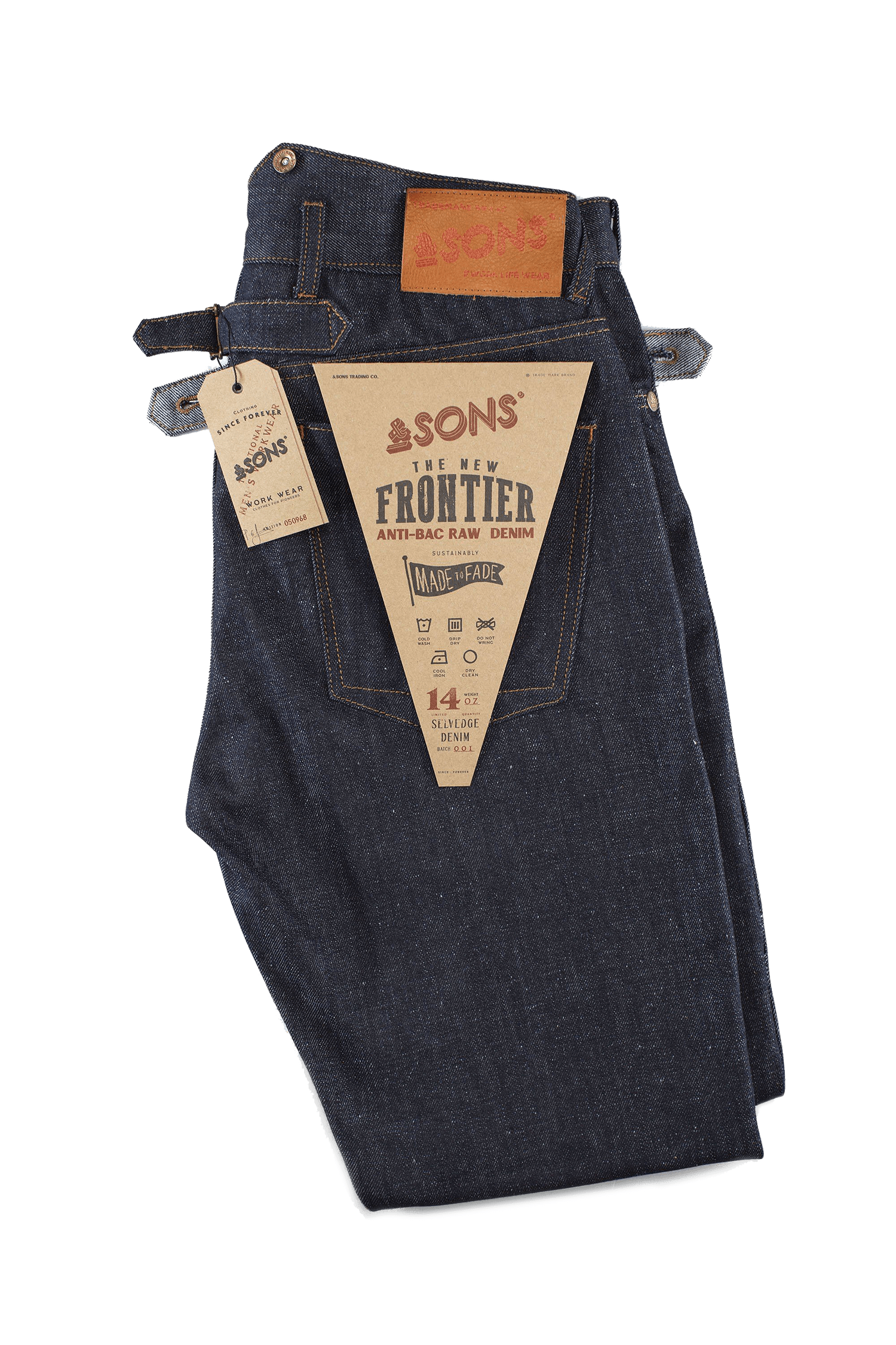 Jeans The New Frontier 14oz Selvedge Anti bac Raw Denim FLATLAY 5