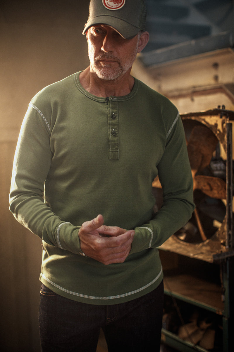 Dark green 2024 henley shirt