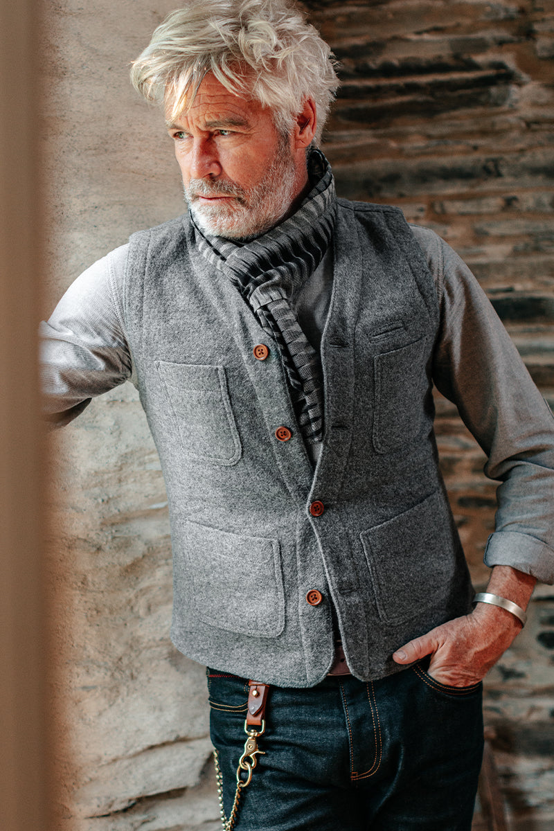 FURSAC mélange-effect wool waistcoat - Grey