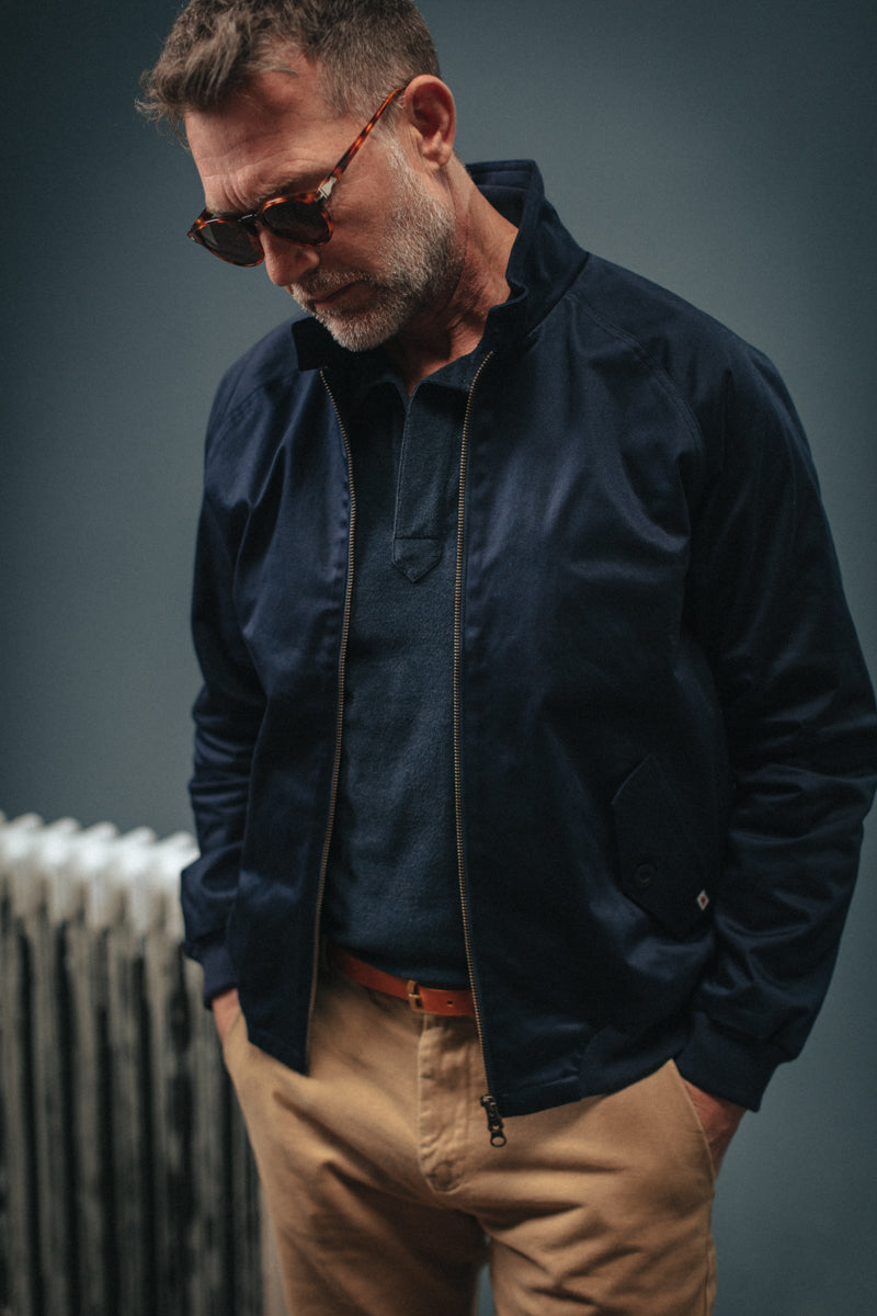 &SONS Rebel Harrington Jacket Navy